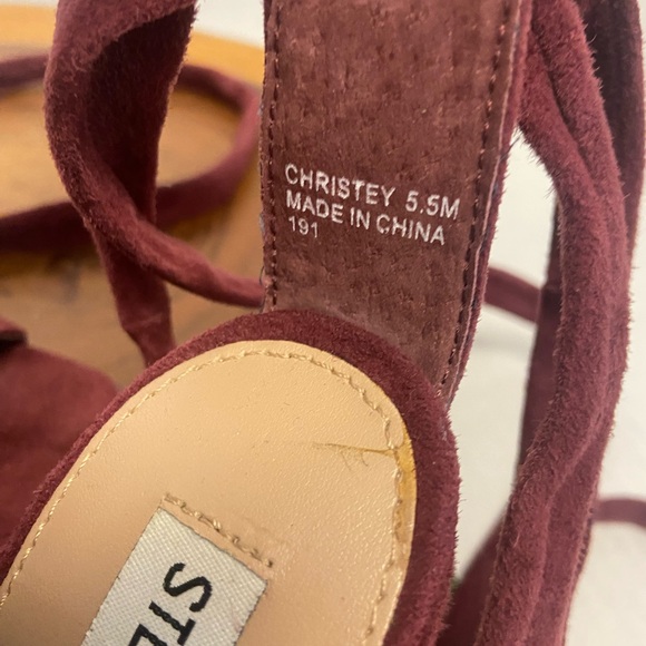 Steve Madden Christey Lace Up Leather Heel in Brandy Wine - Picture 9 of 15